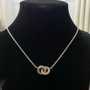 Lagos Two tone Enso interlocking circle pendant necklace